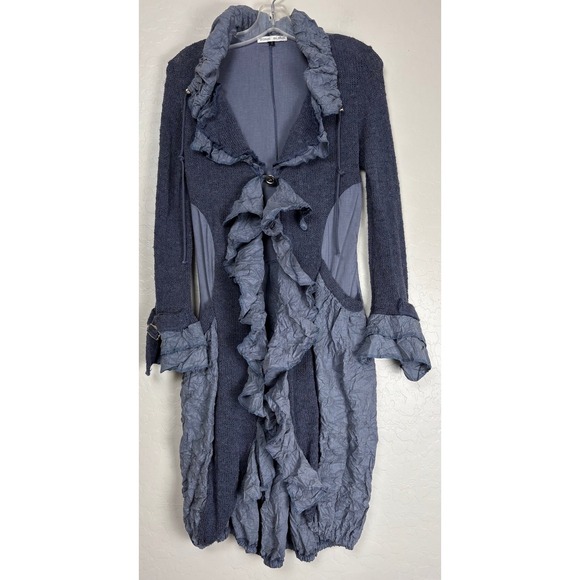 Zone Bleue Jackets & Blazers - New Zone Bleue Paris Jacket Avant Garde Sz T2 (M EU 38/US 6) Blue Lagenlook 1988